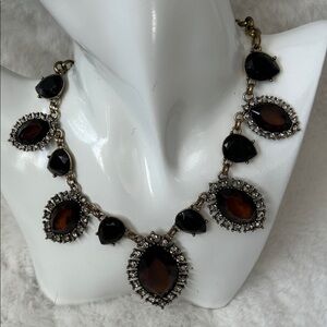 Elegant Black and Brown Gemstone Necklace